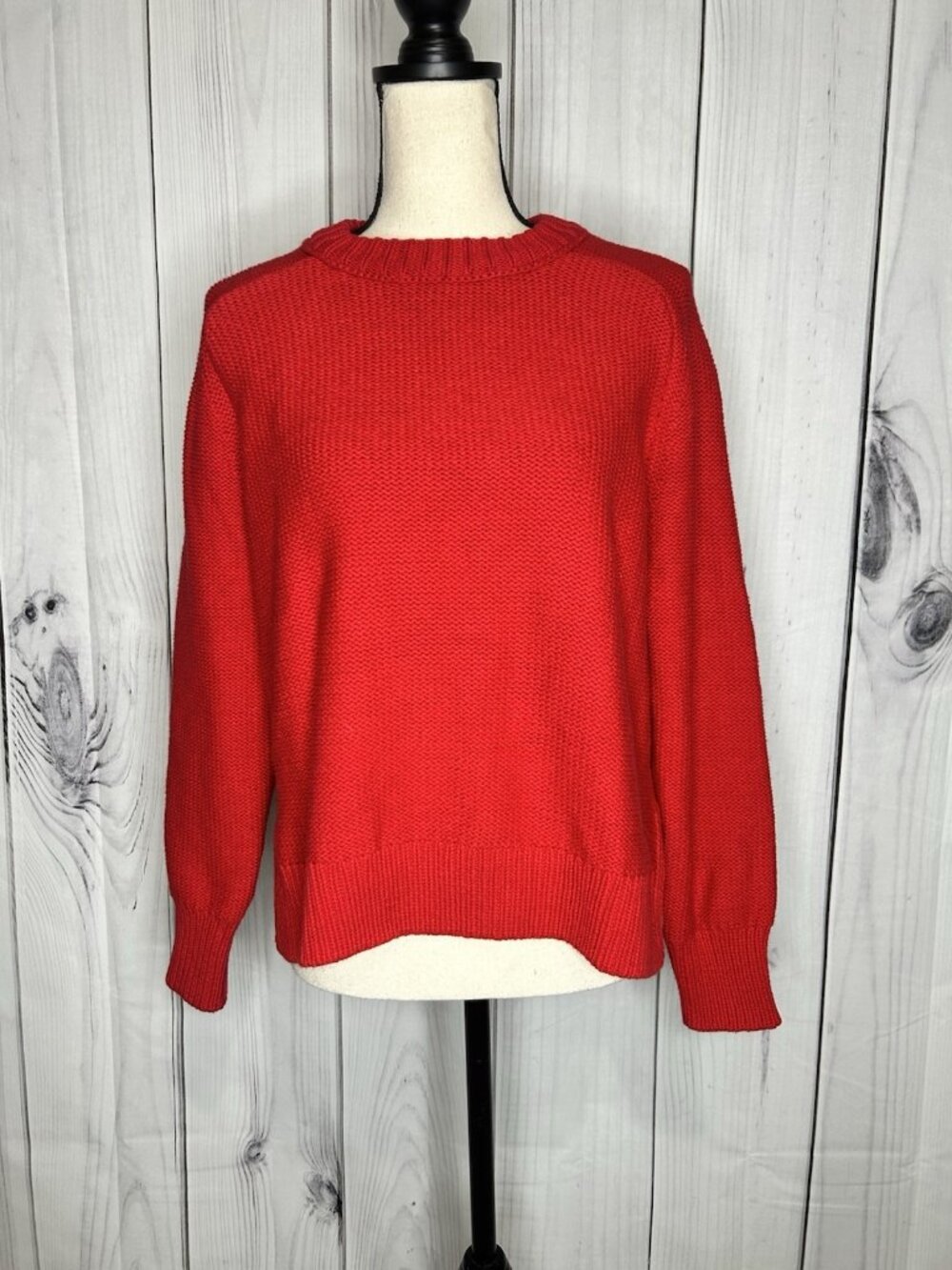 Willow & Wind Cable Knit Sweater Crew Neck Red Size M Side Slits NEW NWT